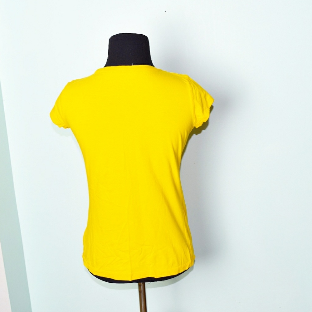 New York and Company Yellow and Pink Print Blouse - Picture 2 of 2